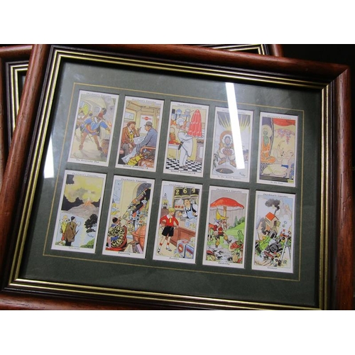 415 - FRAMED CIGARETTE CARDS, MIRRORS