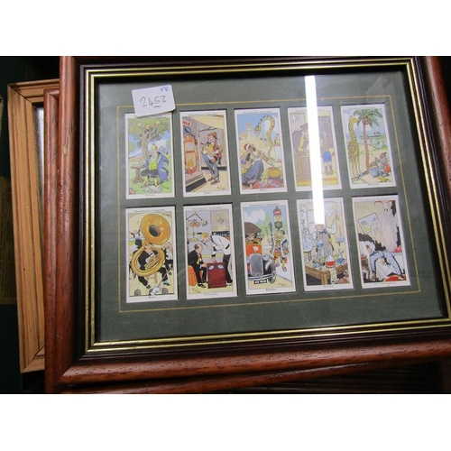 415 - FRAMED CIGARETTE CARDS, MIRRORS