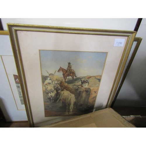 419 - QTY OF FRAMED PICTURES AND PRINTS TO INCL ENGRAVINGS