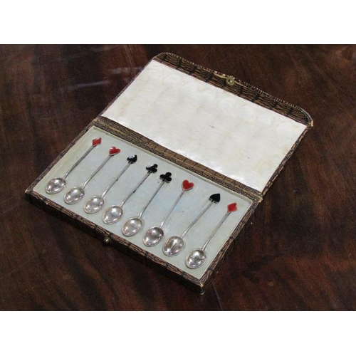 1773 - BOXED SET OF ENAMEL TERMINAL SPOONS