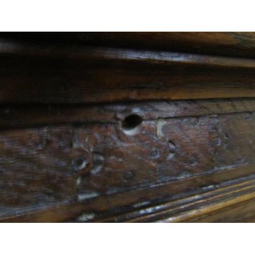 2014 - A Victorian oak box seat, the panel profusely carved with a central warrior flanked by scrolling lea... 