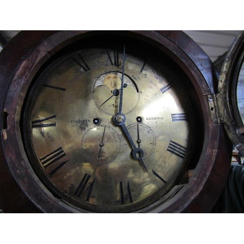 1331 - An early 19c eight day longcase clock by J. Fubister of Edinburgh, the 34cm diam. circular brass dia... 