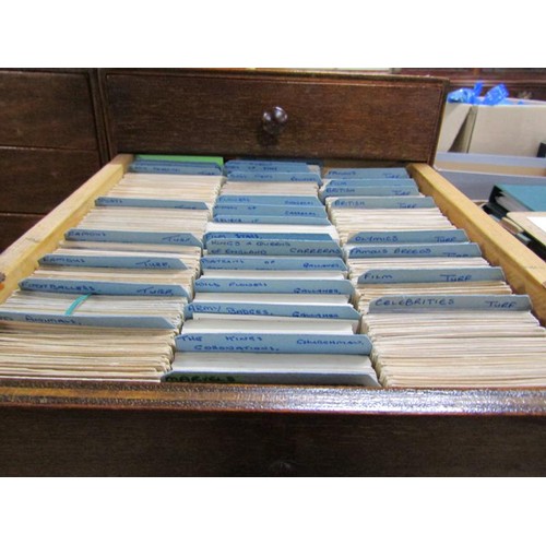 1829 - Two fourdrawer cabinets of cigarette cards and associated catalogues