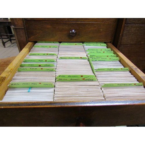 1829 - Two fourdrawer cabinets of cigarette cards and associated catalogues