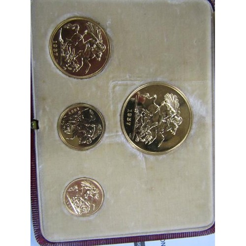 1670 - 1937 gold proof sovereign set comprising a £5 piece, £2, sovereign and a half sovereign, all 1937 - ... 