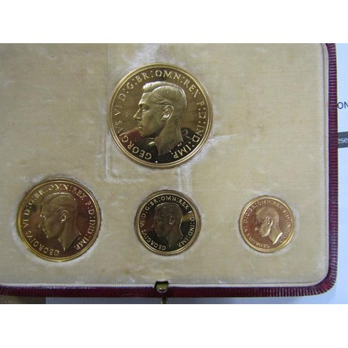 1670 - 1937 gold proof sovereign set comprising a £5 piece, £2, sovereign and a half sovereign, all 1937 - ... 