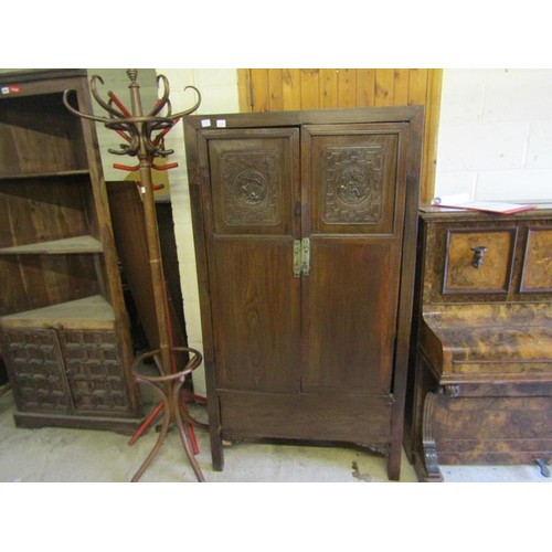 800A - CHINESE CARVED CABINET 90 X 165 cm