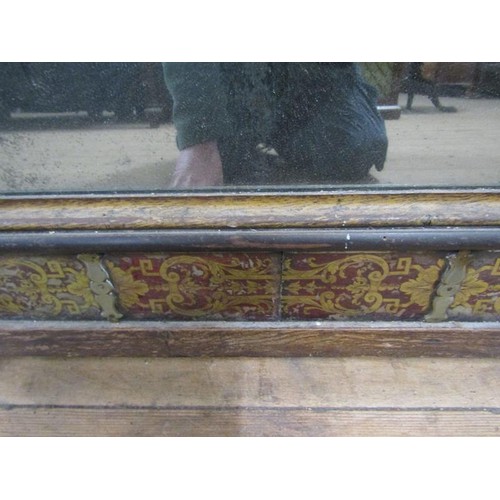 2012 - An 18c Italian wall mirror, the frame painted red with gilt detailing and mounted with original sect... 