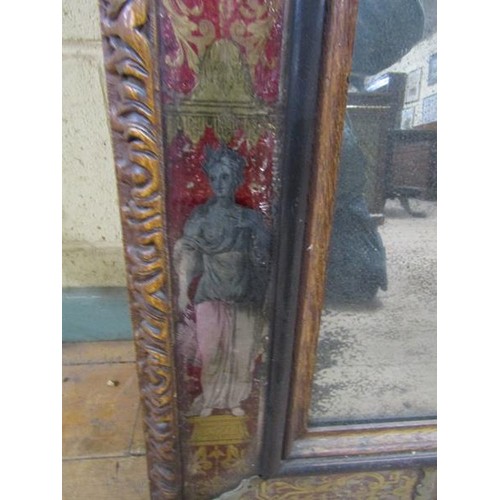 2012 - An 18c Italian wall mirror, the frame painted red with gilt detailing and mounted with original sect... 