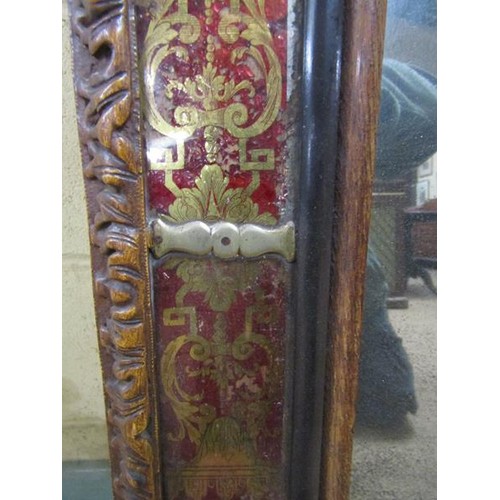 2012 - An 18c Italian wall mirror, the frame painted red with gilt detailing and mounted with original sect... 