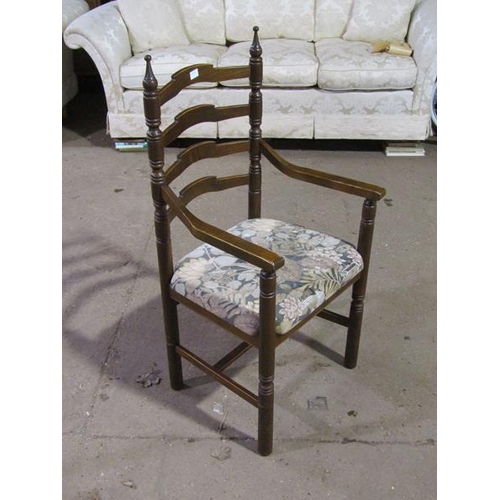 511 - SIX OAK LADDERBACK CHAIRS