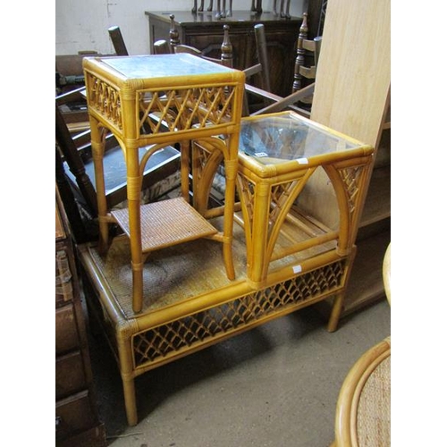 528 - THREE BAMBOO TABLES