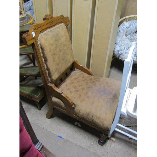 535 - ARTS AND CRAFTS INLAID LOW CHAIR