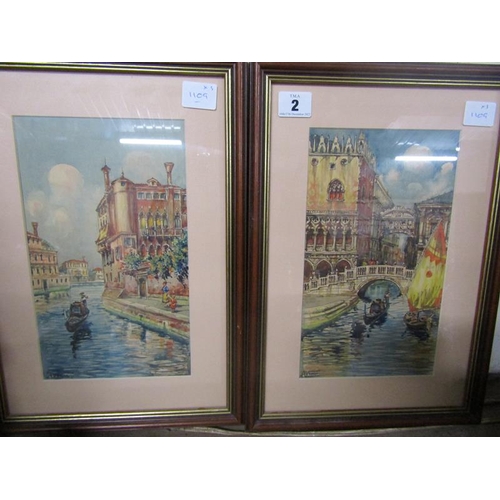 2 - THREE F/G WATERCOLOURS - VENETIAN SCENES, SIGNED A VIAM