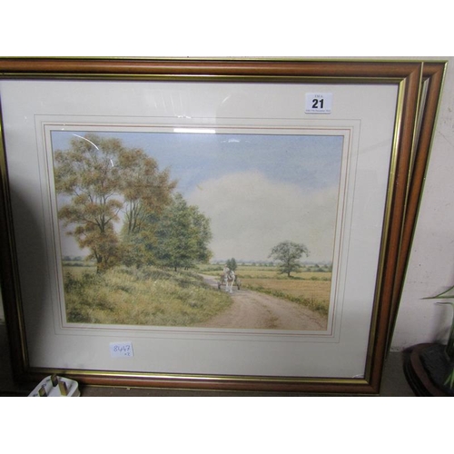 21 - ROY BULL - FRAMED WATERCOLOURS, RURAL SCENES