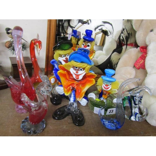 23 - COLLECTION OF MURANO - CLOWNS & OTHER ITEMS