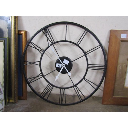 43 - METAL FRAMED WALL CLOCK