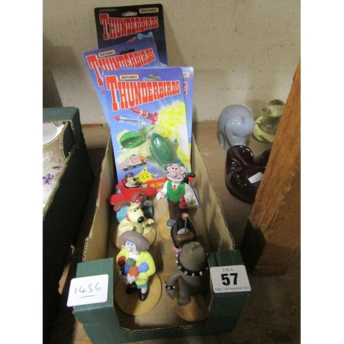 57 - WALLACE & GROMIT AND MATCHBOX THUNDERBIRDS TOYS