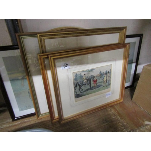 87 - COLLECTION OF FRAMED ENGRAVINGS, PRINTS ETC