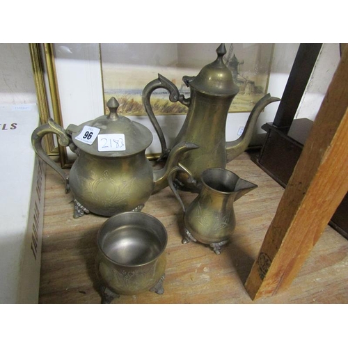 96 - ORIENTAL BRASS TEA SERVICE