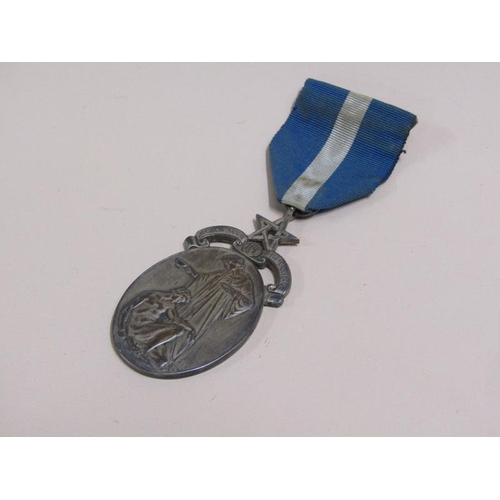 1557 - MASONIC SILVER HUMANITARIAN MEDAL WITH RIBBON