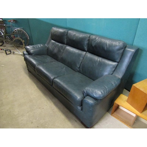 1022 - LEATHER THREE SEATER SOFA