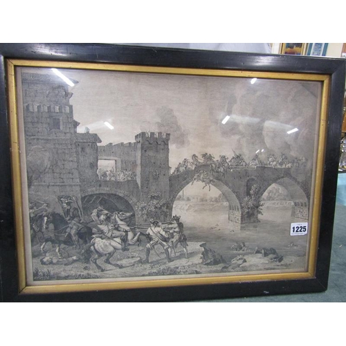 1225 - TWO 18c BLACK AND WHITE ENGRAVINGS LA PEGNA AND THE TURKS CARNIVAL. F/G 32 x 46 AND 35 x 43 cms