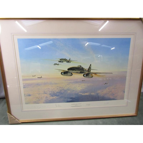 1226 - ROBERT TAYLOR - HURRICANE SCRAMBLE 54 x 68cms AND STORM BIRDS OVER THE REICH F/G