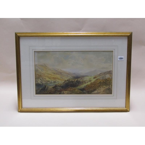 1251 - W B HENLEY, SCOTTISH HIGHLANDS SIGNED WATERCOLOUR. F/G 25 x 44 cms