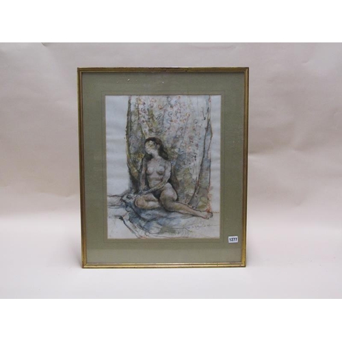 1277 - M D'AQUILAR 73 PORTRAIT OF A NUDE FEMALE, SIGNED AND DATED.  F/G 48 x 38 cms