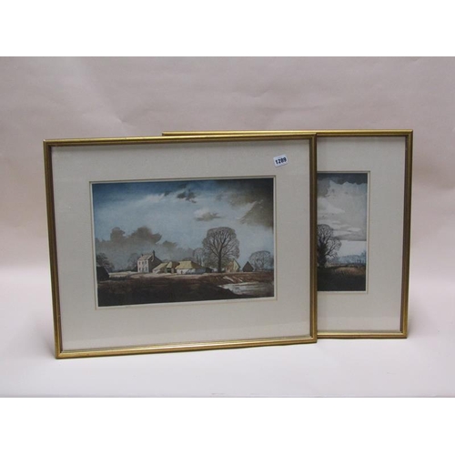 1289 - ROWLAND HILDER - PAIR, COLOURED PRINTS, THE OUST HOUSES & THE HOMESTEAD, EACH F/G, 31CM X 44CM