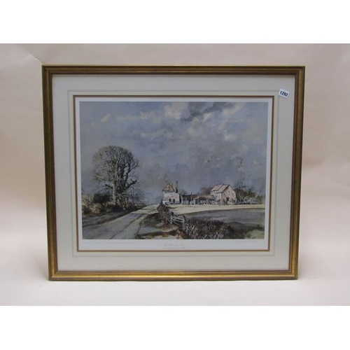 1292 - TWO F/G COLOURED ROWLAND HILDER PRINTS - THE ROAD TO THE FARM & RIVER THAMES SCENE WITH ST PAULS IN ... 