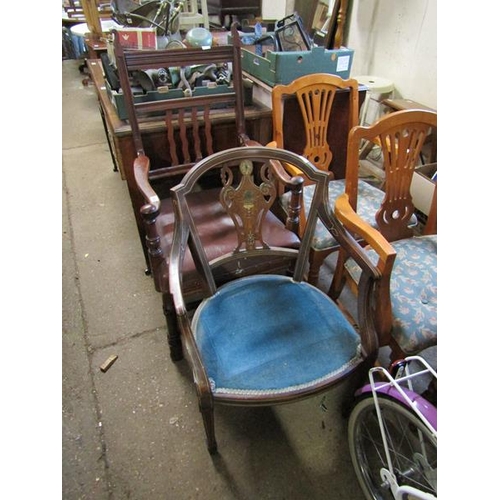 544 - VICTORIAN ARMCHAIR AND EDWARDIAN TUB CHAIR