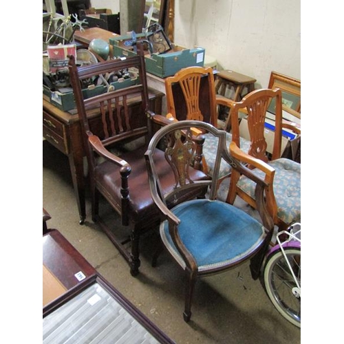 544 - VICTORIAN ARMCHAIR AND EDWARDIAN TUB CHAIR