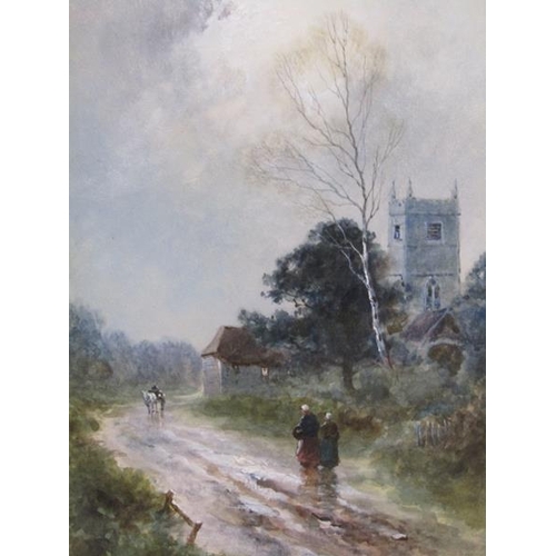 1226 - J W GOZZARD - PAIR, MORNING MISTS & EVEN TIDE, SIGNED WATERCOLOURS, F/G, EACH 26CM X 16CM