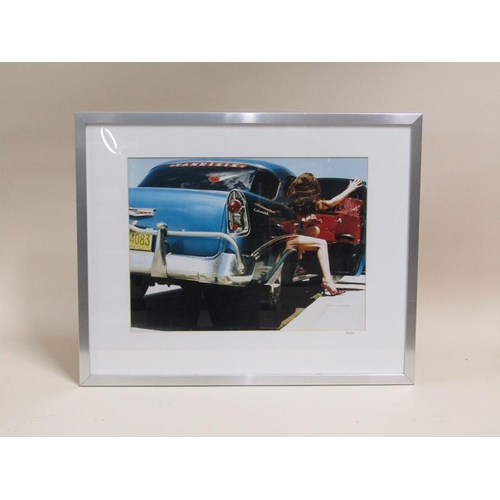 1251 - PAIR, JANET JONES, GIRL IN CAR, 2003, LIMITED EDITION COLOURED PRINTS