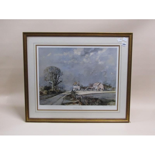 1257 - ROWLAND HILDER - TWO F/G COLOURED PRINT, LONDON SCENE & THE ROAD TO THE FARM, F/G, EACH 50CM X 62CM