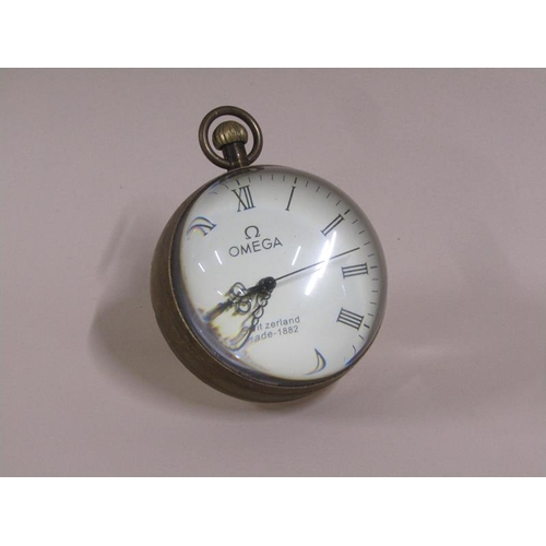 Omega glass ball online clock