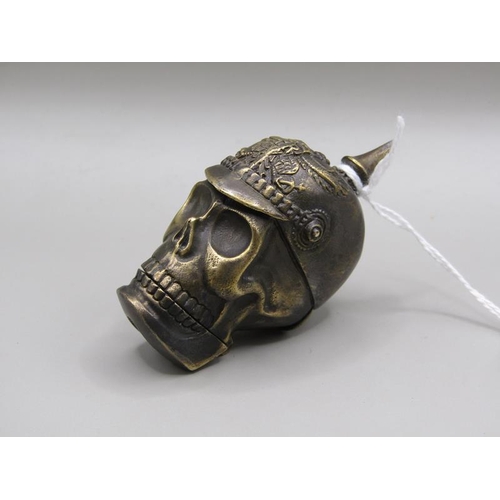 1568 - BRASS SKULL IN HELMET VESTA