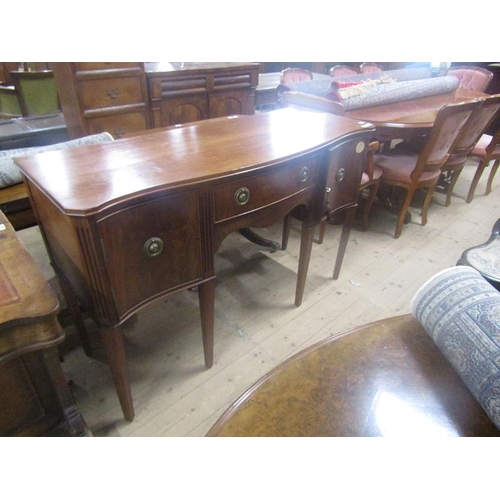 1779 - LATE REGENCY STYLE MAHOGANY SERPENTINE SIDEBOARD, 137CM W, 88CM H