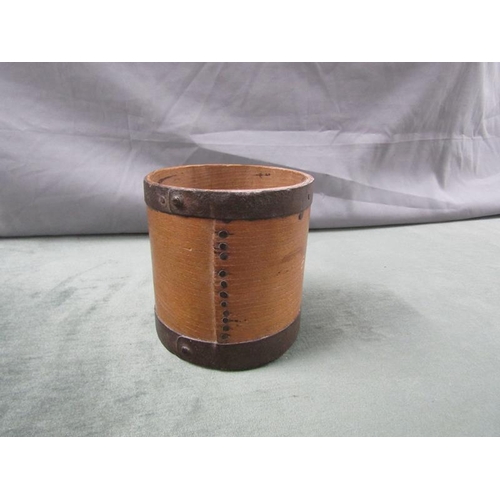 1326 - QUART GRAIN MEASURE WITH GR STAMP