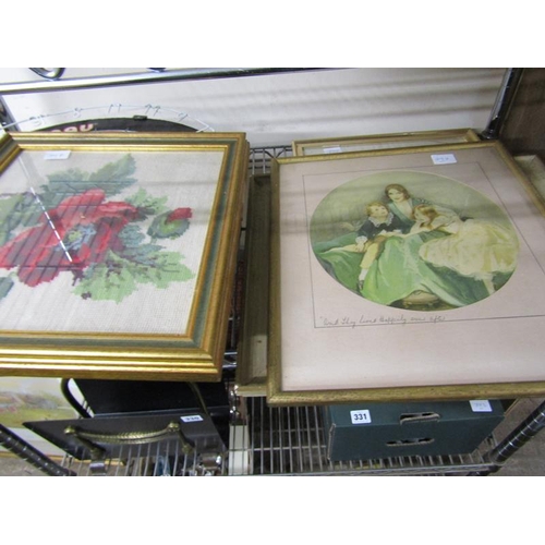 332 - QTY OF FRAMED PRINTS AND WATERCOLOURS