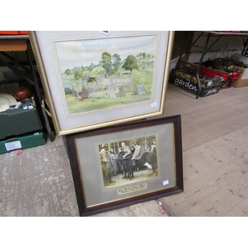 336 - FRAMED WATERCOLOUR ETC.