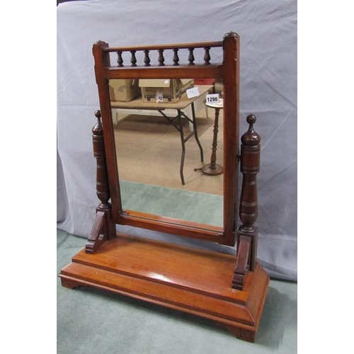 1290 - 19c MAHOGANY TOILET GLASS - 73cms H