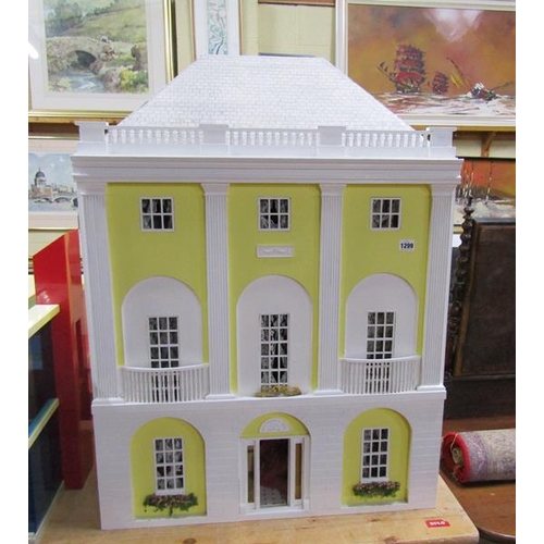 1299 - GEORGIAN STYLE DOLLS HOUSE WITH CONTENTS