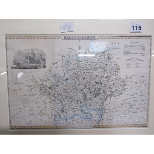 115 - MAP OF HERTFORDSHIRE