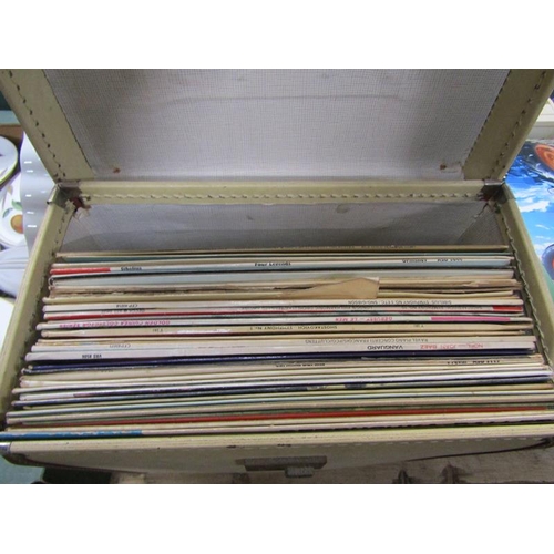 196 - CASE AND RACK OF RECORDS