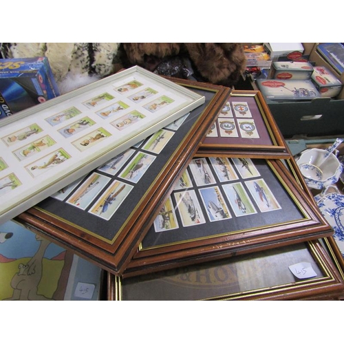 200 - QTY OF FRAMED PRINTS, CIGARETTE CARDS ETC.