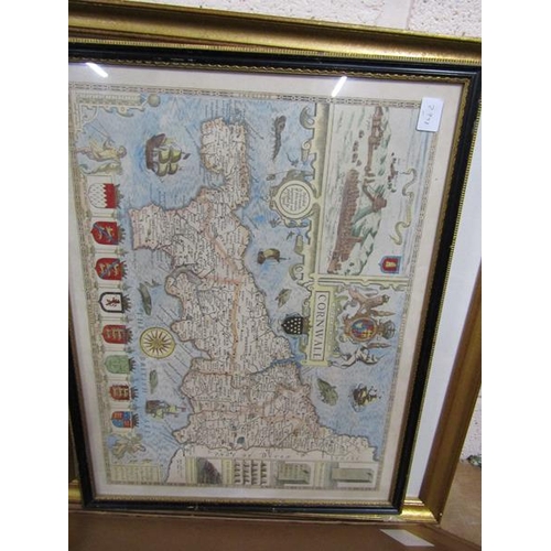 312 - QTY OF FRAMED MAPS