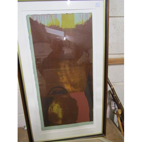 314 - FRAMED ENGRAVINGS, ABSTRACT PRINT AND OILS